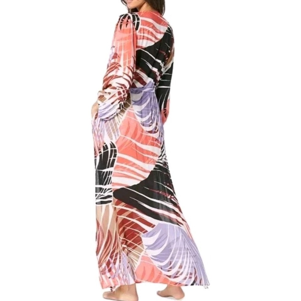 Vince Camuto Women's Printed Button-Front Cover-up Caftan, Multi, Medium - Picture 2 of 9